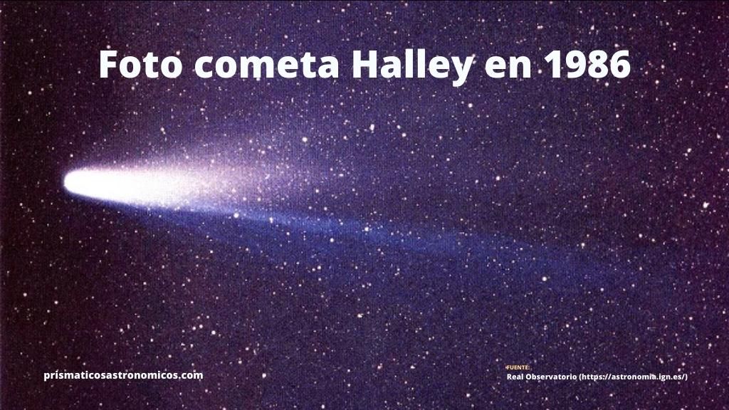 Foto del cometa Halley la última vez que pasó cerca de la Tierra en 1986.