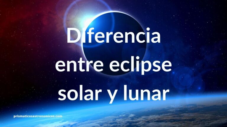 Imagen con una foto de la Tierra y el espacio exterior con texto sobreimpreso: Diferencia entre eclipse solar y lunar.