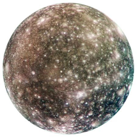 Imagen de la luna de Júpiter llamada Calisto.
