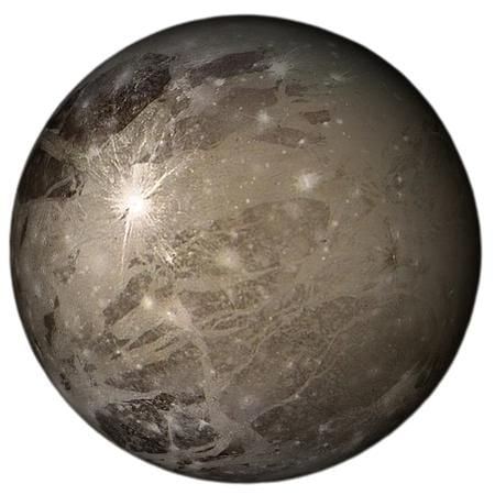 Imagen de la luna de Júpiter llamada Ganímedes.